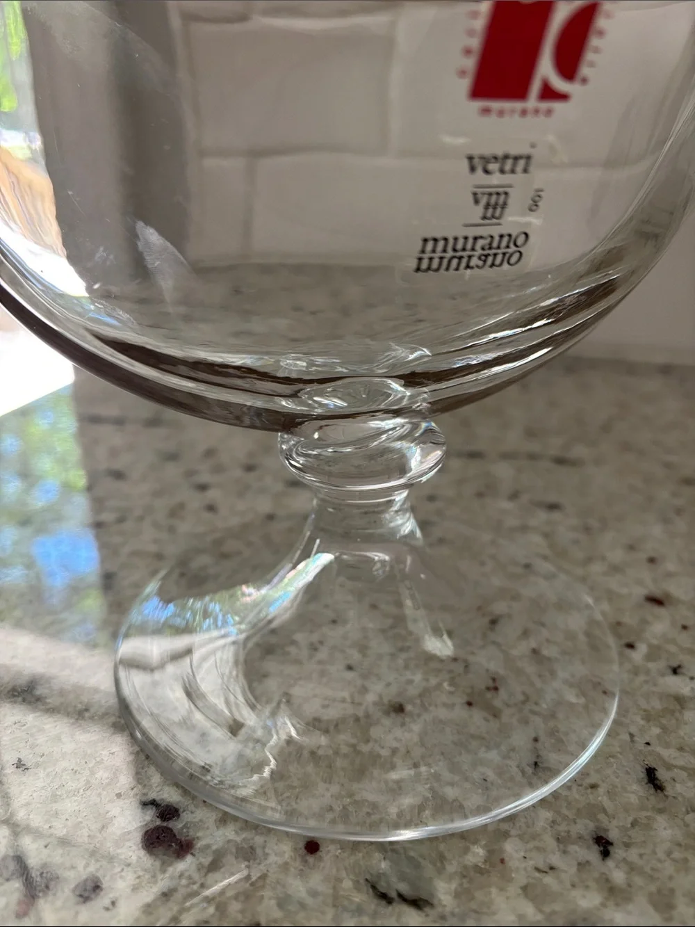 Carlo Moretti Murano clear glass compote